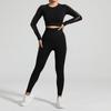 European American Tie-Dye Butt-Lift Yoga Set: Long Sleeve, Seamless Fitness Clothing with Hollow Out Design
