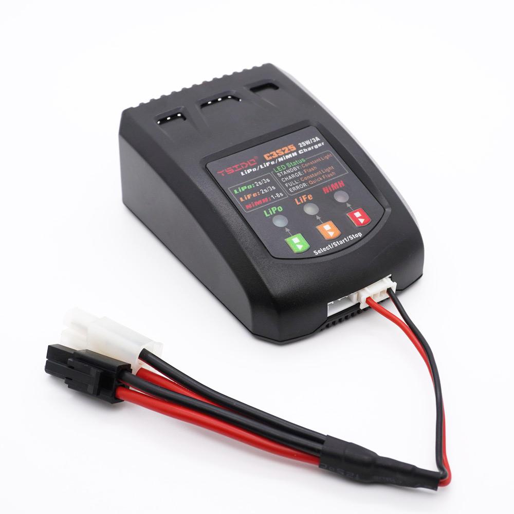 C3S25 25W/3A Mini Charging Balance Charger EU/US Plug for RC 7.4V-11.1V 2-3s Lipo NiMh Battery Remote Control toy Car Charger