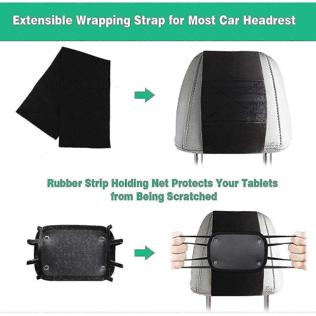 2 Pack Car Headrest Tablet Mount Holder for Back Seat, Universal Stand for Kids Compatible with 7-10.5 Inch Tablets and Devices