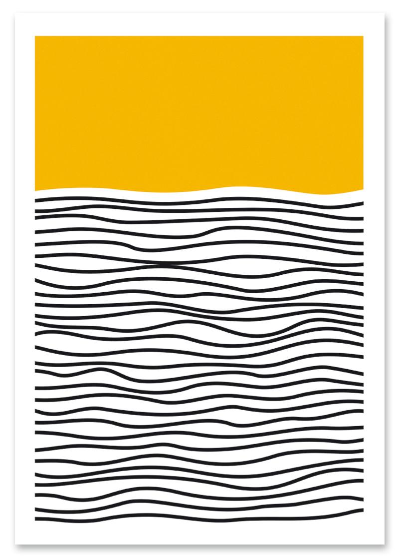 

Plakat abstrakcja żółta czarna pattern 30x40 cm