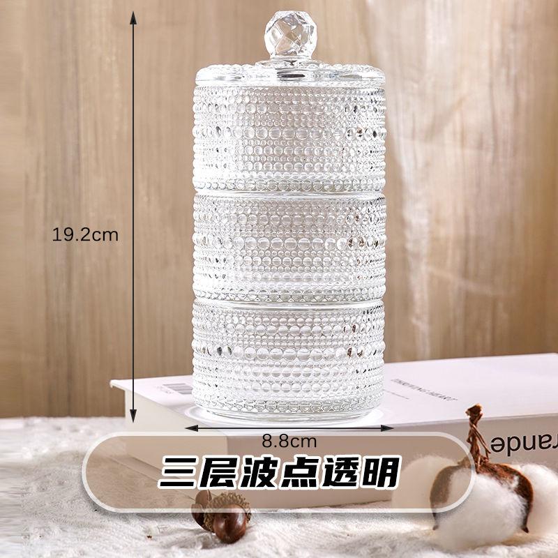 European Creative Luxury Crystal Glass Candy Jar with Lid Dried Fruit Jar Jewelry Storage Box Home Decoration Storage Jar