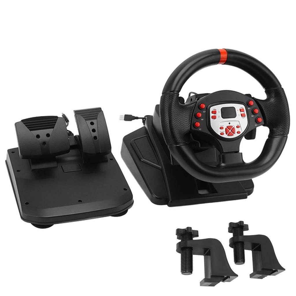 Volan de curse 5 în 1 Driving Force cu pedală 180 de grade Paddle Shifter Vibrații PC Volan