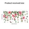 Fresh Pink Flower Branch Vine Window Glass Sticker Home Decor Wall Decal for Living Room Bedroom Self-Adhesive