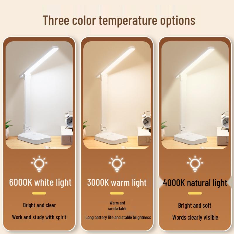 Rechargeable LED Desk Lamp - Eye Protection for Dorms, Bedrooms, and Children's Rooms