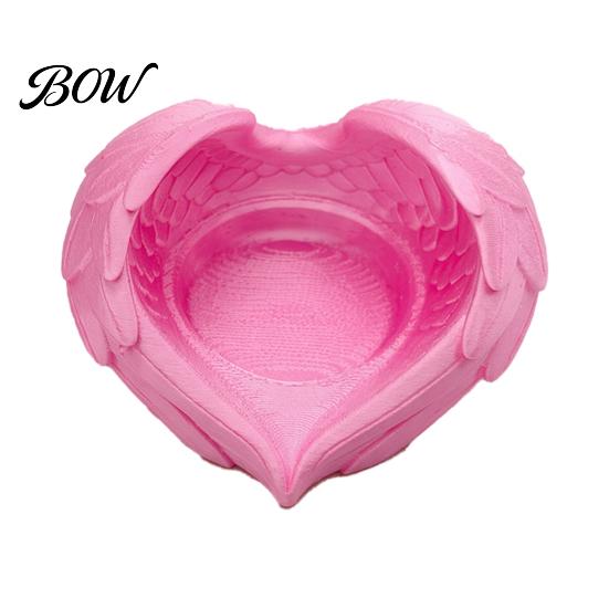 Unique Candle Display Stands 3D Printed Angel Wing Candlestick Ornaments, Heart Shape Decorative Tabletop Holder, Romantic Table Centerpiece, Festive