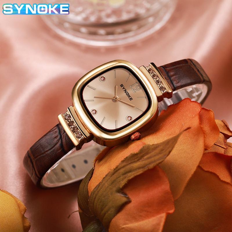Top Brand New Women's Watch Light Luxury Retro Artistic Temperament Student Square Belt Quartz Watch with Diamond Wrist Watch