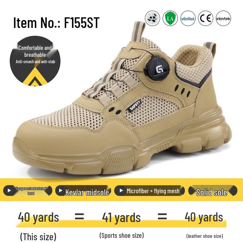 Men's Steel Toe Anti-Puncture Safety Shoes with Smart Button Closure