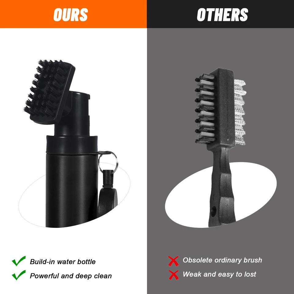 Professional Golf Club Head Cleaning Brush Spray Bottle Groove Tube Golf Brush With Retractable Hook