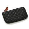 Inden HISOCA Hisoka Traditional Craft Koshu Inden Deerskin Lacquer Original Brand Coin Purse Black with Black Lacquer and Shippo Pattern [Inden-ya]