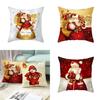 Festive Christmas Cushion Cover Featuring Adorable Santa Snowman Designs For Holiday Cheer