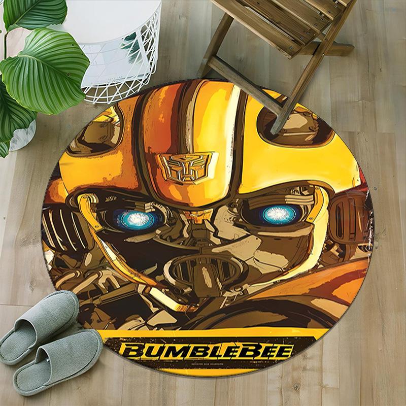 1pc Bumblebee1 Print Round Carpet Chair Round Carpet Suitable for Bedroom Living Room Home Decorative Carpet