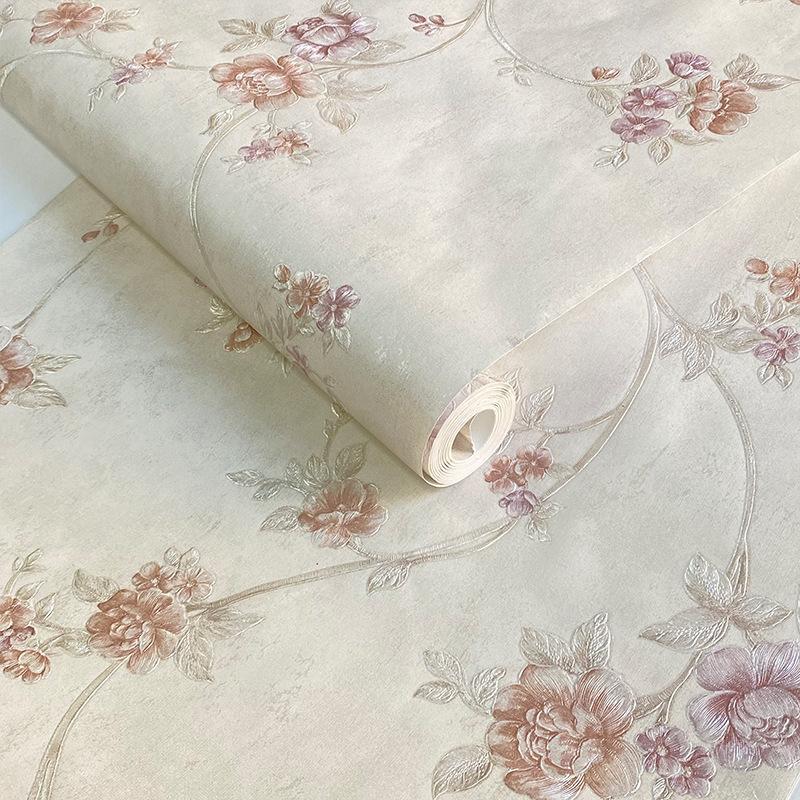European Small Floral Wallpaper Warm Bedroom Living Room Beauty Salon Tv Background Wall Decoration Vine Flower Wallpaper