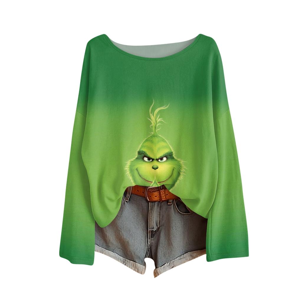 Long Sleeve Shirts For Women Printed Tees Blouses Casual Plus Size Basic Tops Pullover