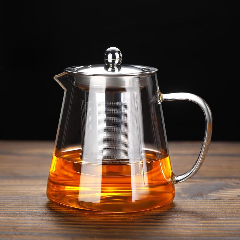 

Большой вместительный термостойкий стеклянный чайник с фильтром для электрических керамических плит - набор для заваривания чая с цветочным дизайном 950ml