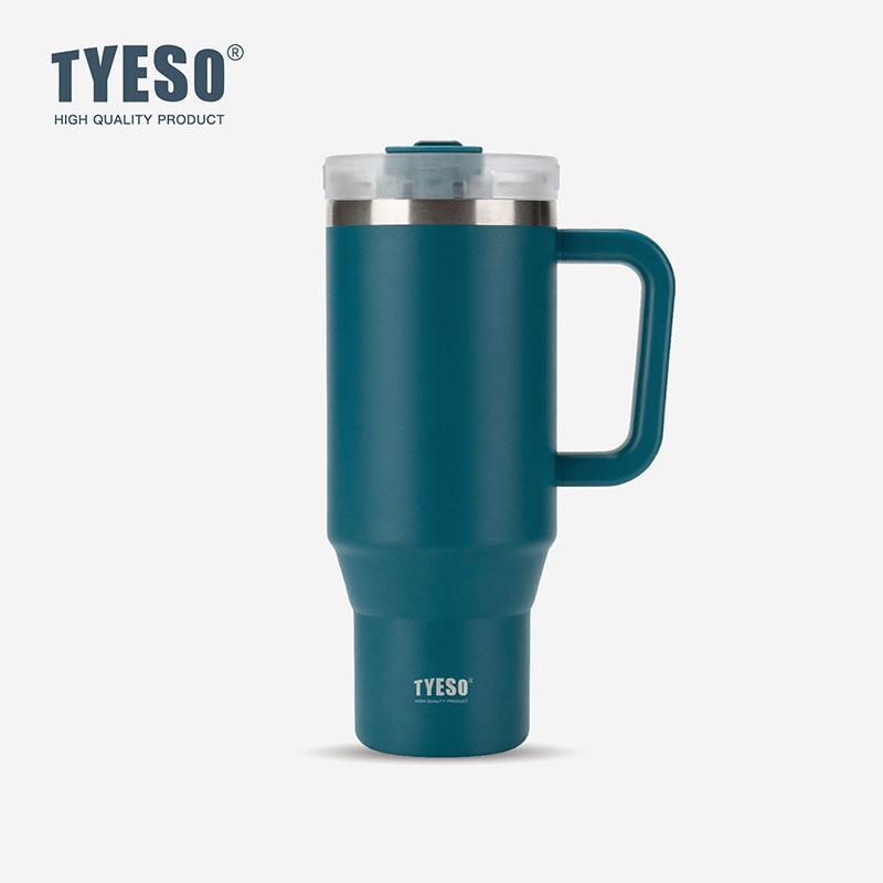 Taishuo Große Kapazität 304 Edelstahl Isolierter Kaffeebecher mit Strohhalm und Autohalterung