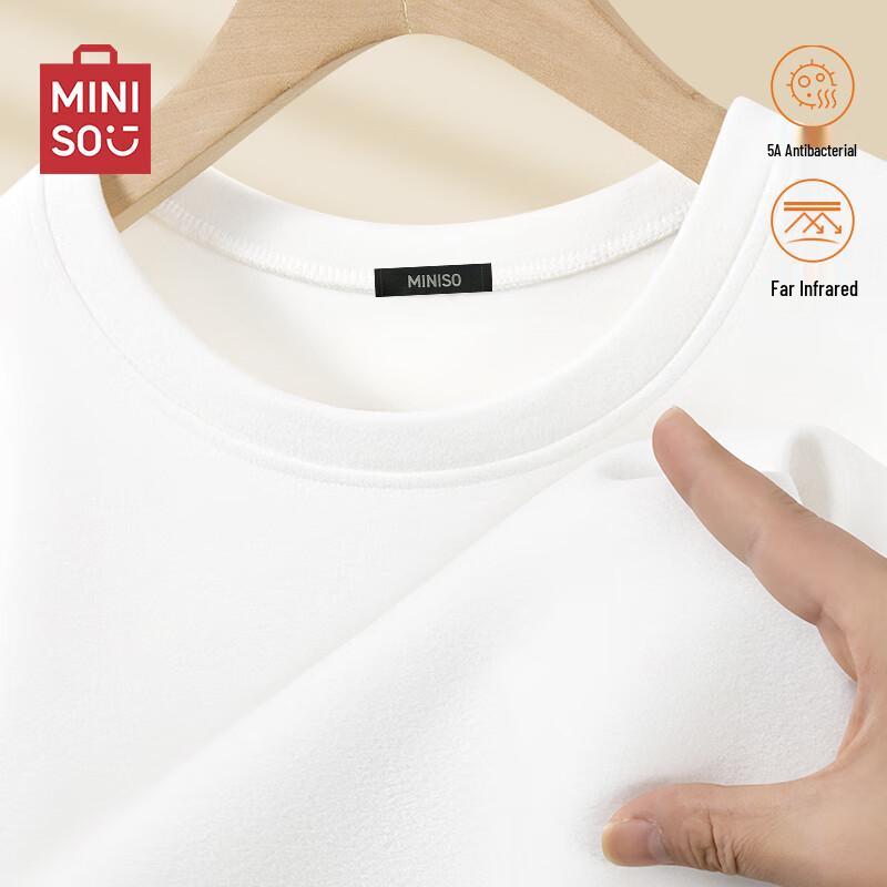 MINISO Men's Fleece-Lined Long Sleeve Thermal T-Shirt