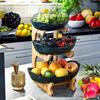 Bamboo Fruit Rack - Durable Fruit Bowl Set for Kitchen and Dining Room - Multi-layer Fruit, Snack and Dessert Trays