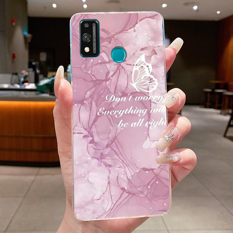 For Honor 9X Lite JSN-L21 JSN-L22 JSN-L23 Case Clear Fashion Butterfly Flowers Soft TPU Silicon Cover Honor 9XLite Phone Casing