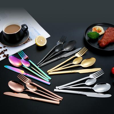 4-teiliges Geschirrset aus Edelstahl, Besteckset, Messer, Gabel, Teelöffel, Tafelservice, Küchengeschirr, Besteckset