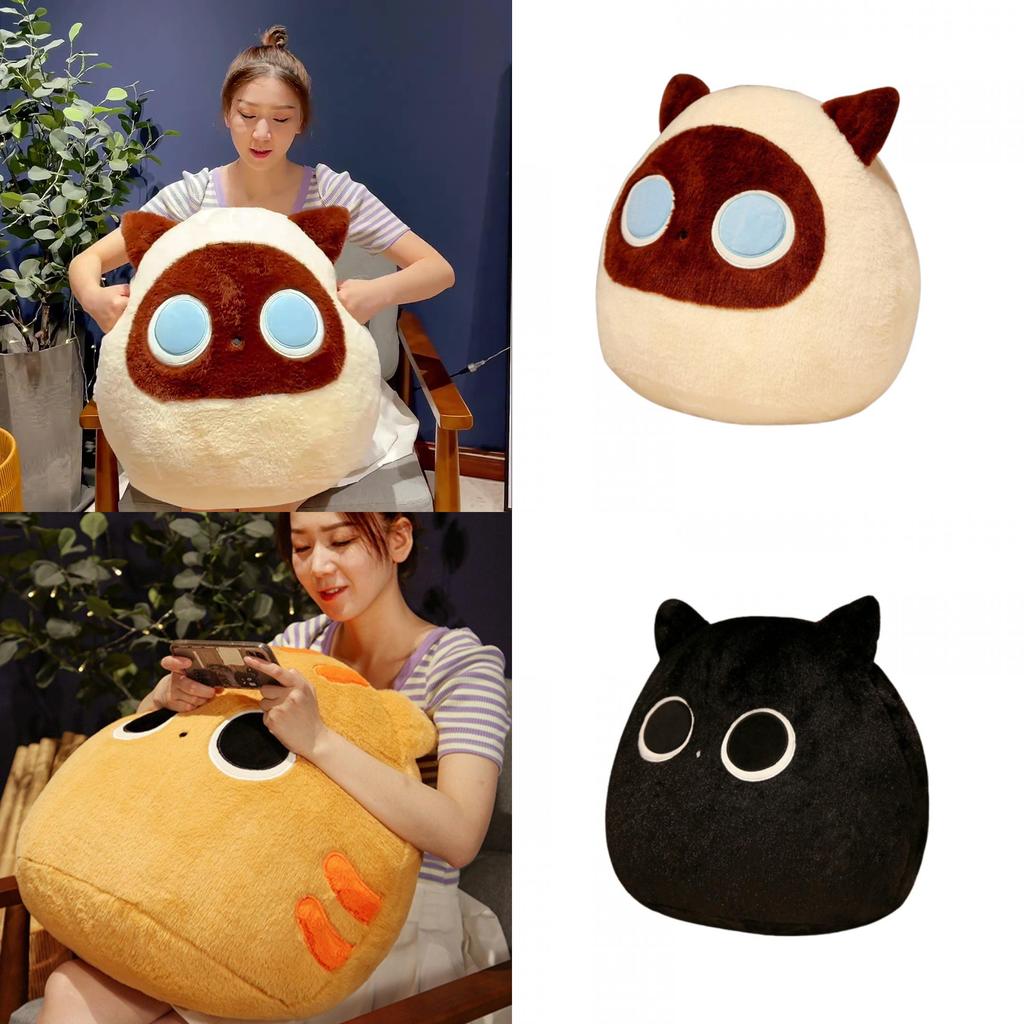 Cute Black Cat Dumpling Pillow Plush Toy Stuffed Animal Doll