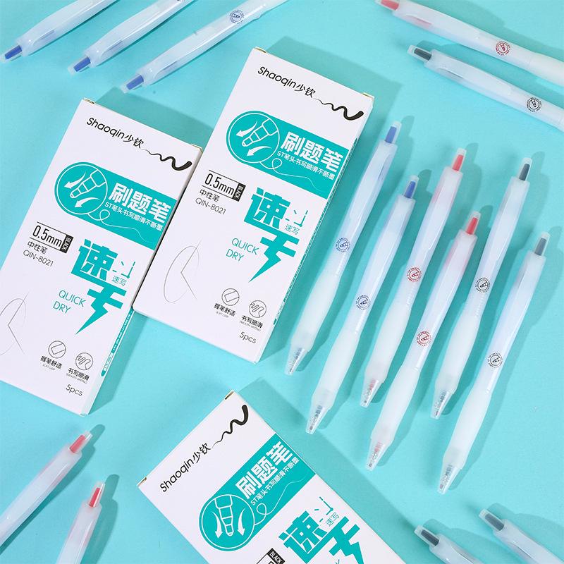 Push-Action Gel Pen with Soft Grip, Quick-Drying, Smooth 0.5mm ST Tip - Perfect for Students