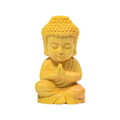 Bouddha Shaka miniature Bouddha bois statue principale Bouddha pour Shigenori Sculpture d'art x largeur 4cm x profondeur statue, Nyorai, statue, sculpture, ornement,
