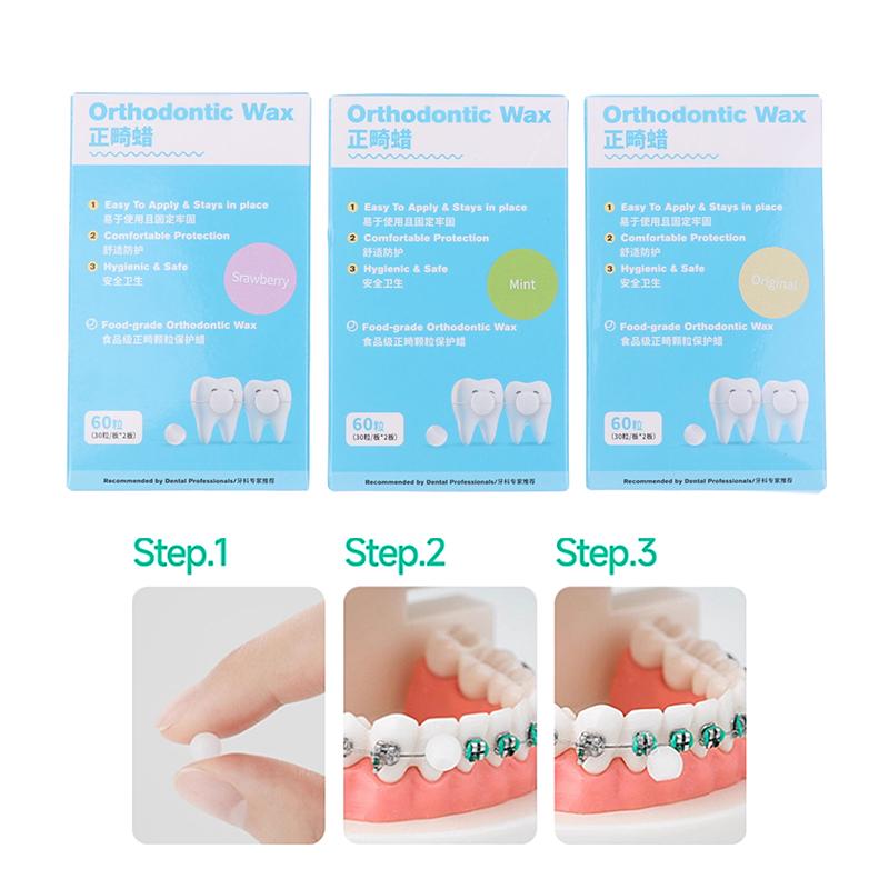 60Pcs Dental Orthodontic Wax Protective Brace Wax Orthodontic Anti-Grinding Food Grade Individually Packaged Superior Hygiene