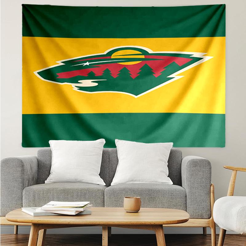 1PC Minnesota Hockey Team Tapestry Accessories Playroom Tapestry, for Bedroom,Livingroom, dormitory Room Wall Decor Fan Birthday Gifts