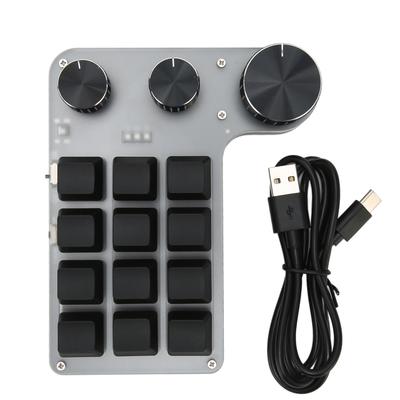 מקלדת מכנית 12 מקשים חיבור Bluetooth USB מקלדת מיני ניידת ניתנת לתכנות מאקרו עם