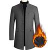 Autumn and Winter Men's Woolen Coat Medium and Long Trench Coat Cotton Thickened Men's Coat Men's Woolen Trench Coat