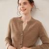 Women's Slim Fit Cashmere Cardigan - Stylish & Versatile Round Neck Knit Sweater