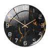 CC127-142 Luxurious Round Marble Wall Clock, 3D Creative Acrylic Design for Home Decor