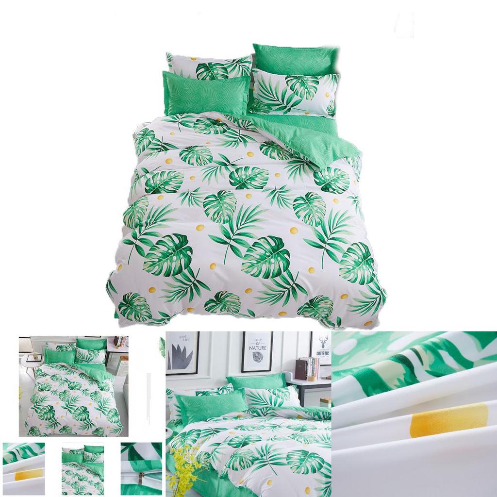 Ultra-soft Tropical Leaf Quilt Cover Doona Cover Duvet Cover Bedding Set Single Double King