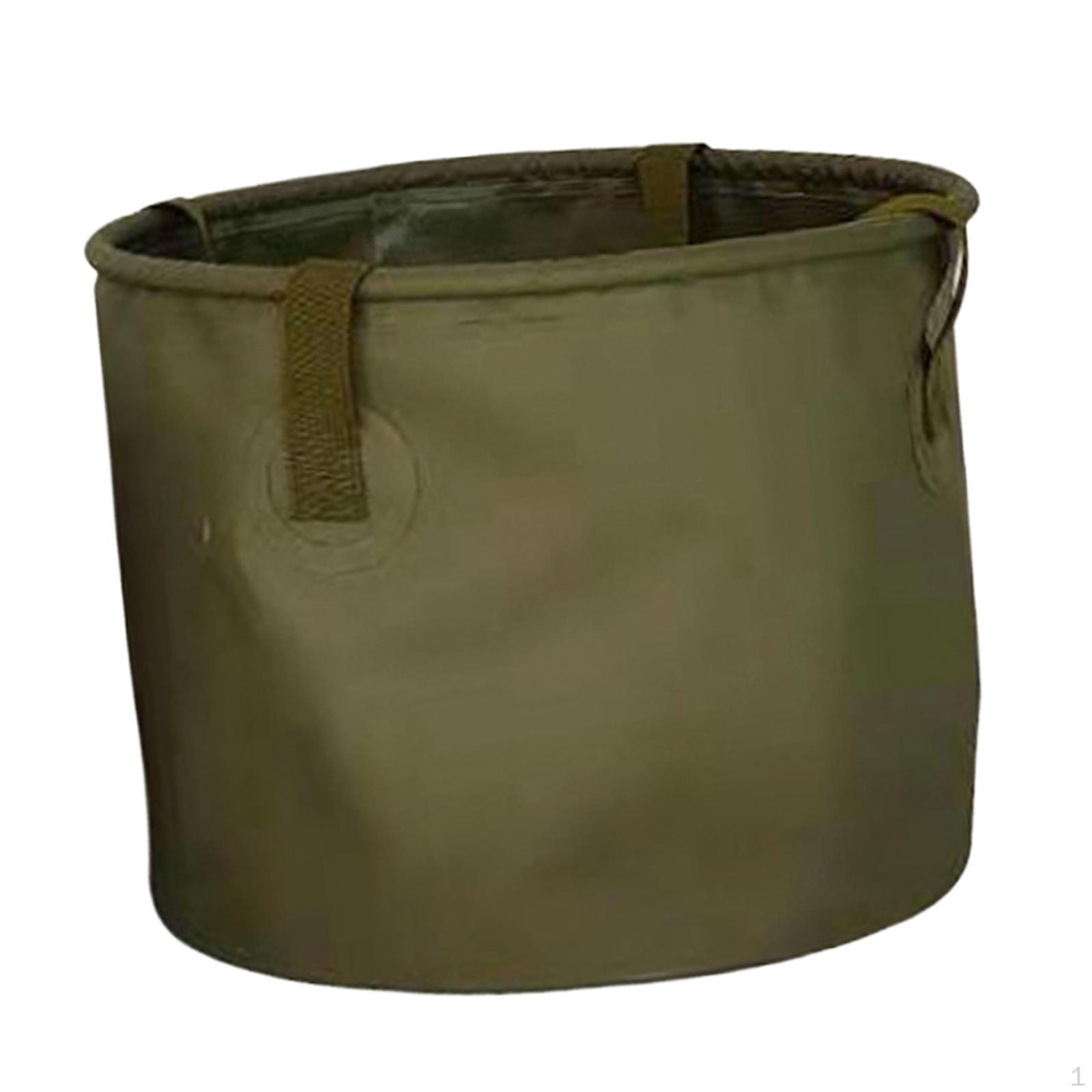 

Ведро для воды, сумка-контейнер, переносная рыболовная раковина для походов на открытом воздухе, путешествий Green 10L 25cmx19cm