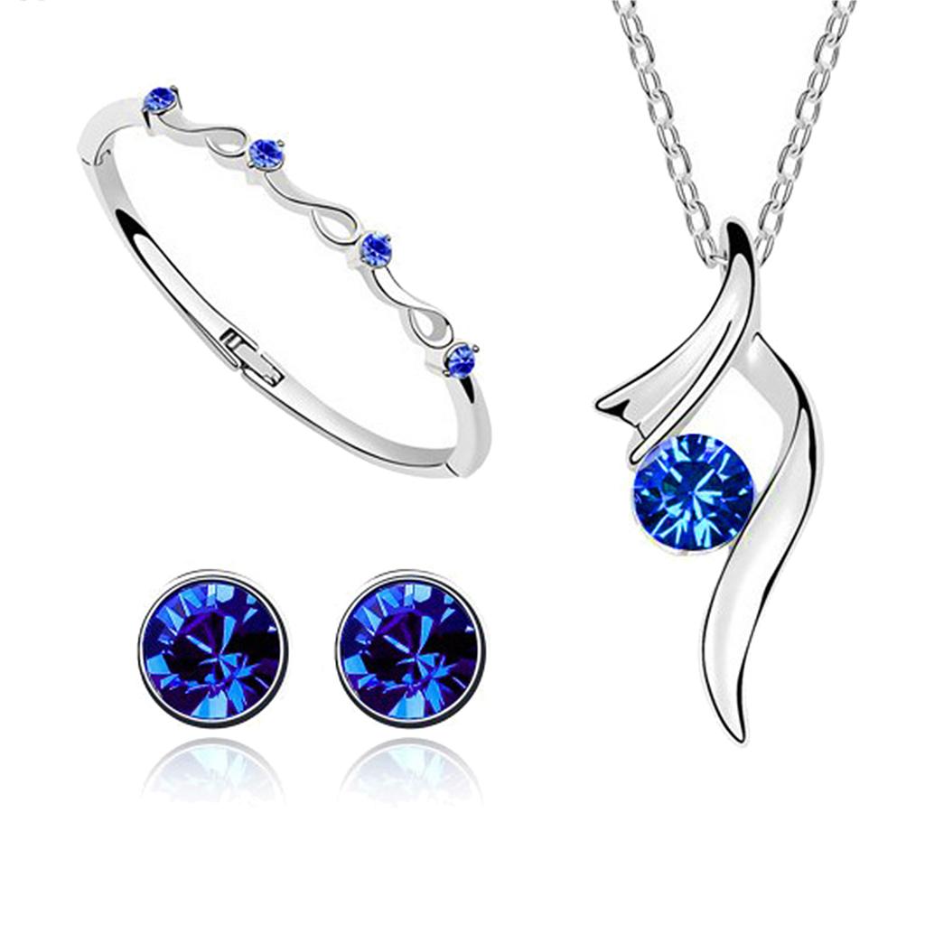 Women Necklace Earring Bracelet Jewelry Set Jewelley Accessory for Birthday Party