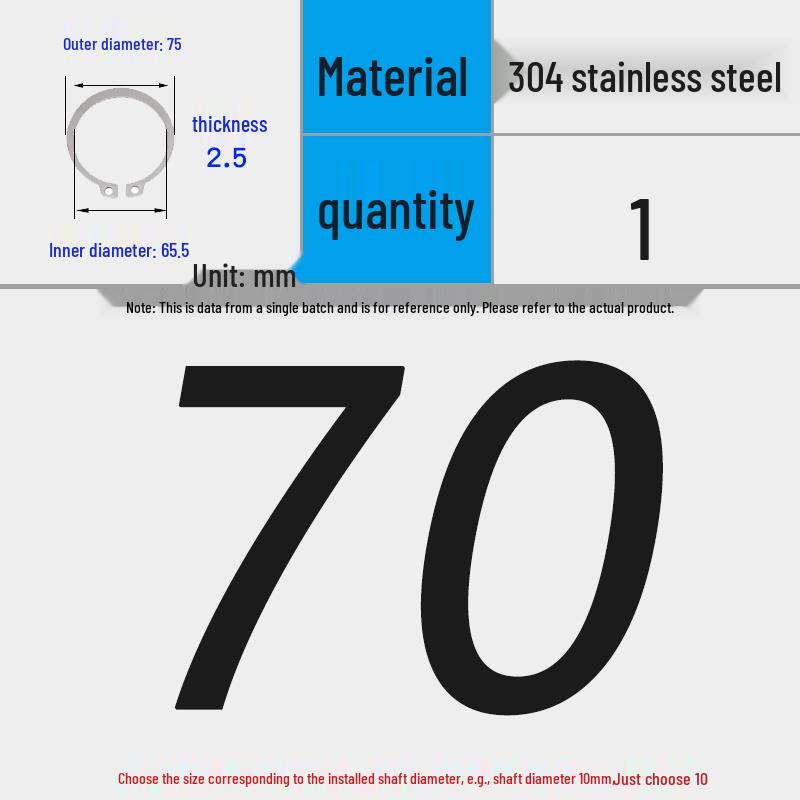 304 Stainless Steel Snap Ring for 3-200 Bearing