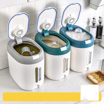 Distributeur de riz, récipient à riz de 10 kg avec tasse à mesurer, distributeur de céréales avec couvercles pour la cuisine, le garde-manger, le riz, le soja