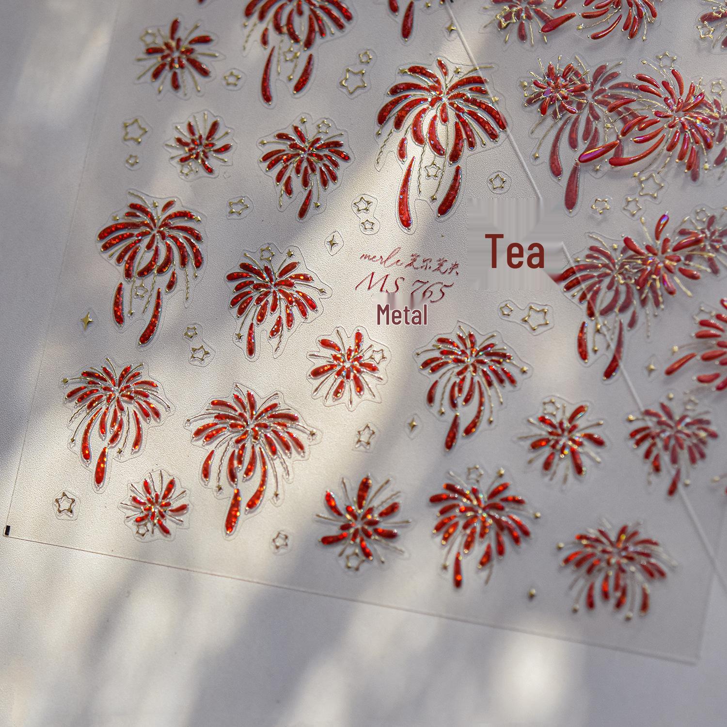 

Tomoni Hot Stamping Mo Shi Collaboration Nail Stickers - Star Firework Design