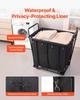 Laundry Cart, Rolling Grocery Utility Cart with Waterproof Liner & Swivel Wheels, 118 KG Large Load Capacity, Heavy Duty Shopping Basket for Laundry,