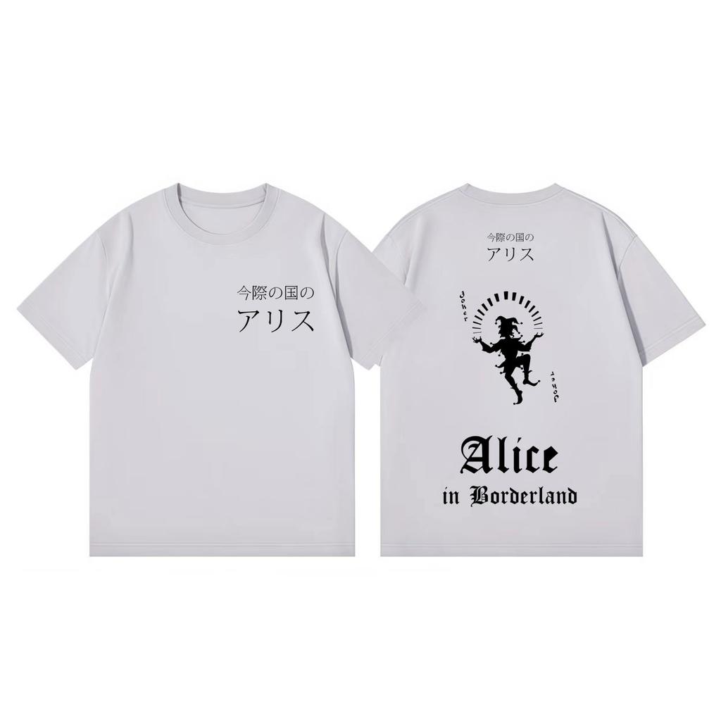 TV-Serie Alice in Borderland Print T-Shirt Hohe Qualität Mode Übergroße T-Shirts Herren Damen Lässig Baumwolle Kurzarm T-Shirt