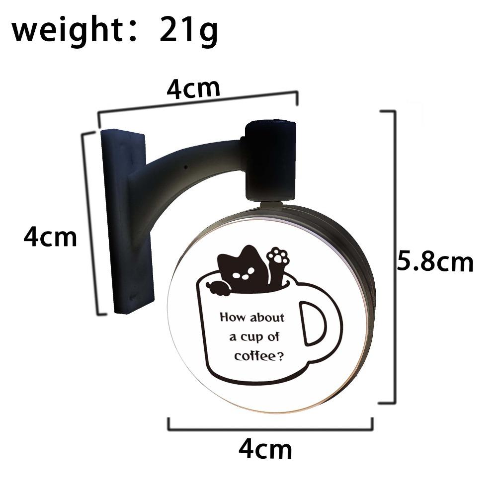 Light Up Light Sign Round Cat Coffee Light Sign New Cat Fridge Magnet Refrigerator Decoration