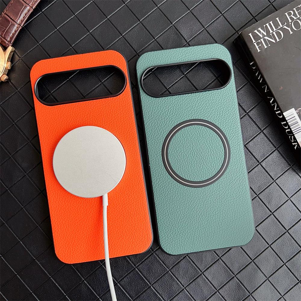 Fashion PC Leather Lychee Pattern Case For Google Pixel 10 9 8 7 6 A Pro XL Shockproof Magnetic Wireless Charge Protective Cover