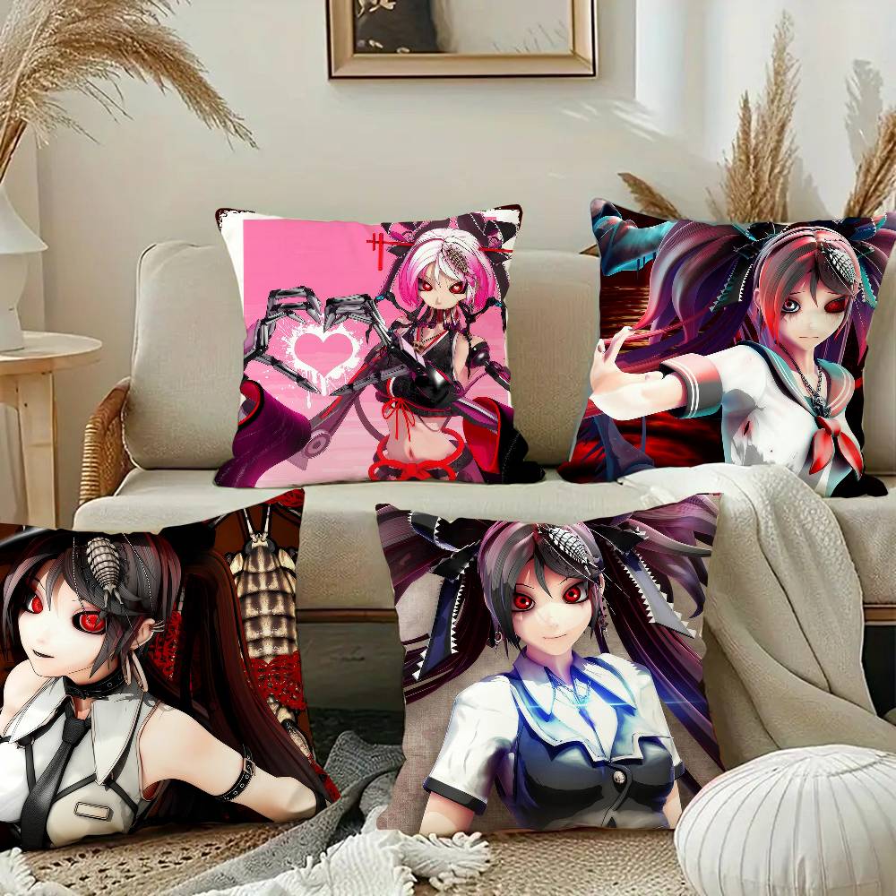 Bizarre Ästhetik Süßes Mädchen Kalzium Miku Kissenbezug Quadratisches Kissen Schlafzimmer Sofa Freizeit Komfortkissen Auto Heimdekoration