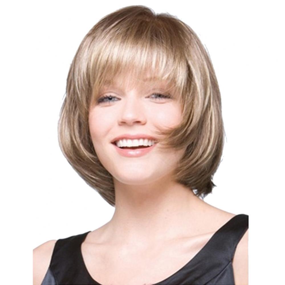 Women Fashion Blonde High Temperature Fiber Ladies Short Straight Hair Wig Hairpiece Wig Natural Hair