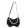 Popular design pearl handbag bag women's summer new messenger bag bow shoulder armpit bag