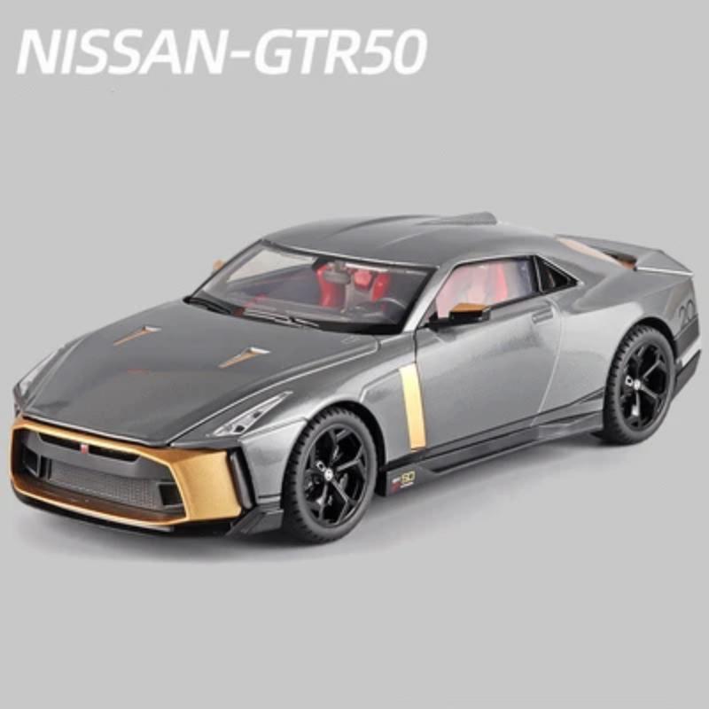 Over Size 1:18 Niaasn GTR 50 Alloy Sports Car Model Diecasts Metal Toy SuperCar Model Simulation Sound and Light Gifts