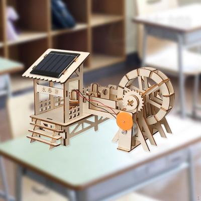 Wooden Kit Solar Powered DIY Practice Electronic Technology Toy Science for Elementary Primary