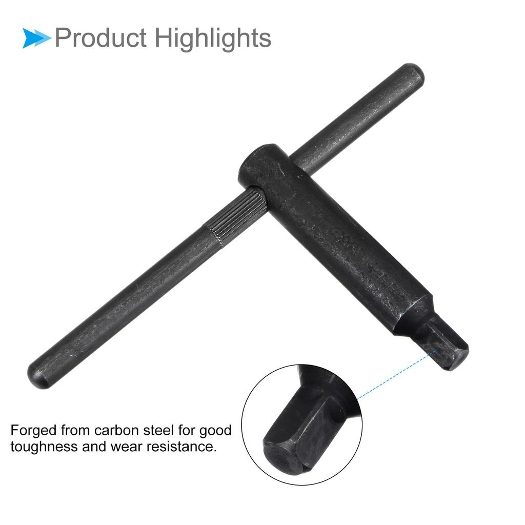 CoCud Lathe Chuck 12mm Square with Handheld Square Head Key Spanner Tool CNC Router Engraving Wrench, Head, L115x220mm, Rod, Easy-to-Use (Application
