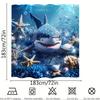 1 Piece Shark Print Polyester Shower Curtain - Fun Ocean Adventure Design, Bathroom Accessories | Underwater Scene Decoration