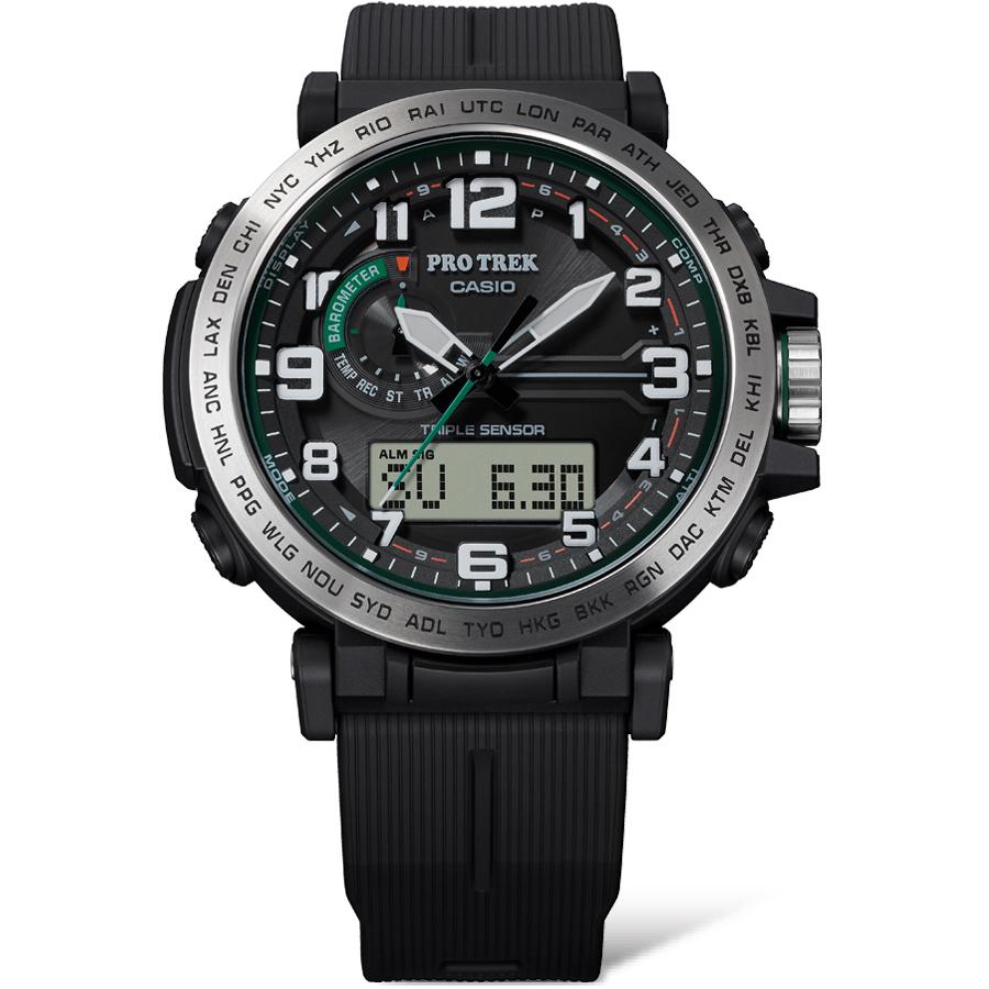 Casio Men's Stainless Steel 100M Water Resistant Digital Alarm Quartz Watch PRG-601-1